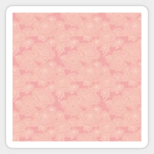 Blush pastel pink decorative abstract roses pattern Sticker